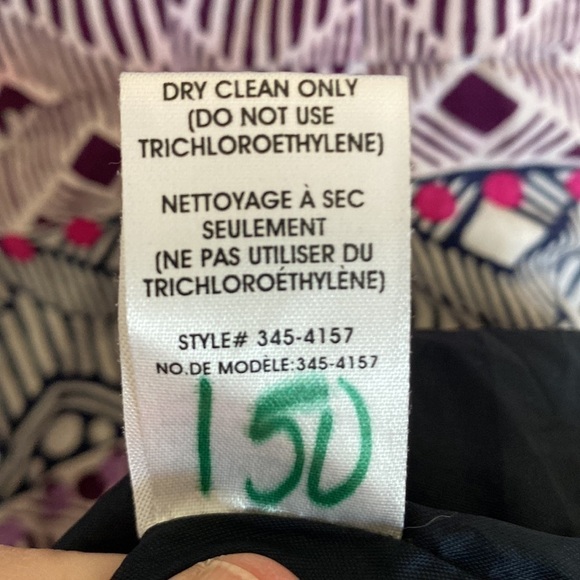 Nanette Lepore Fit & Flare Patterned Silk and Linen Dress, Size 12 - Picture 11 of 12